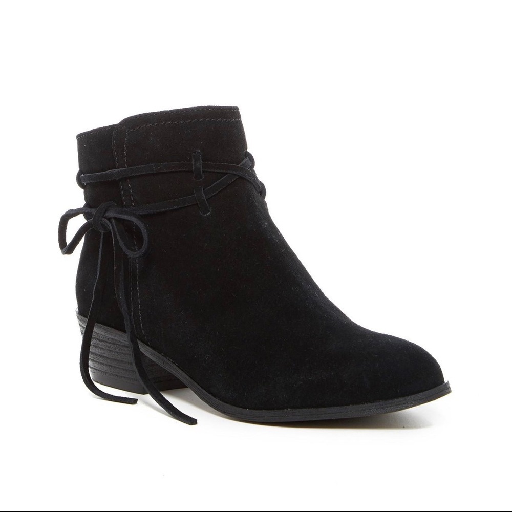 Splendid Black Rhoda Wrap Around Suede Bootie